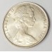 AUSTRALIA 1966 . FIFTY 50 CENTS COIN . ROUND . VARIETY . DOUBLE BAR